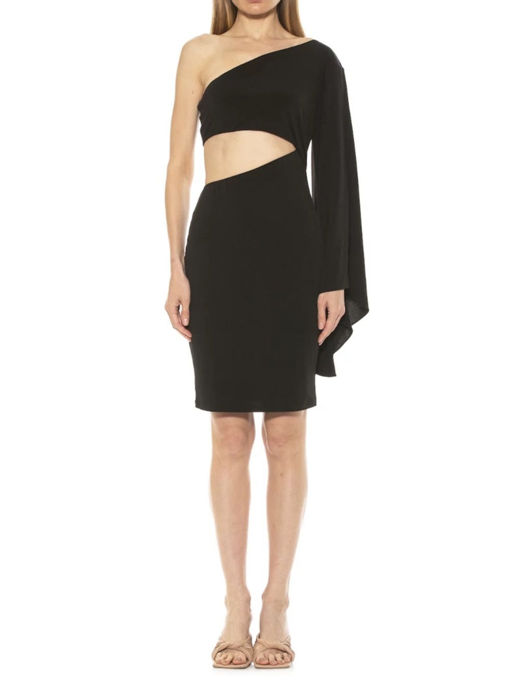 Alexia Admor Black One-Shoulder Cutout Dress